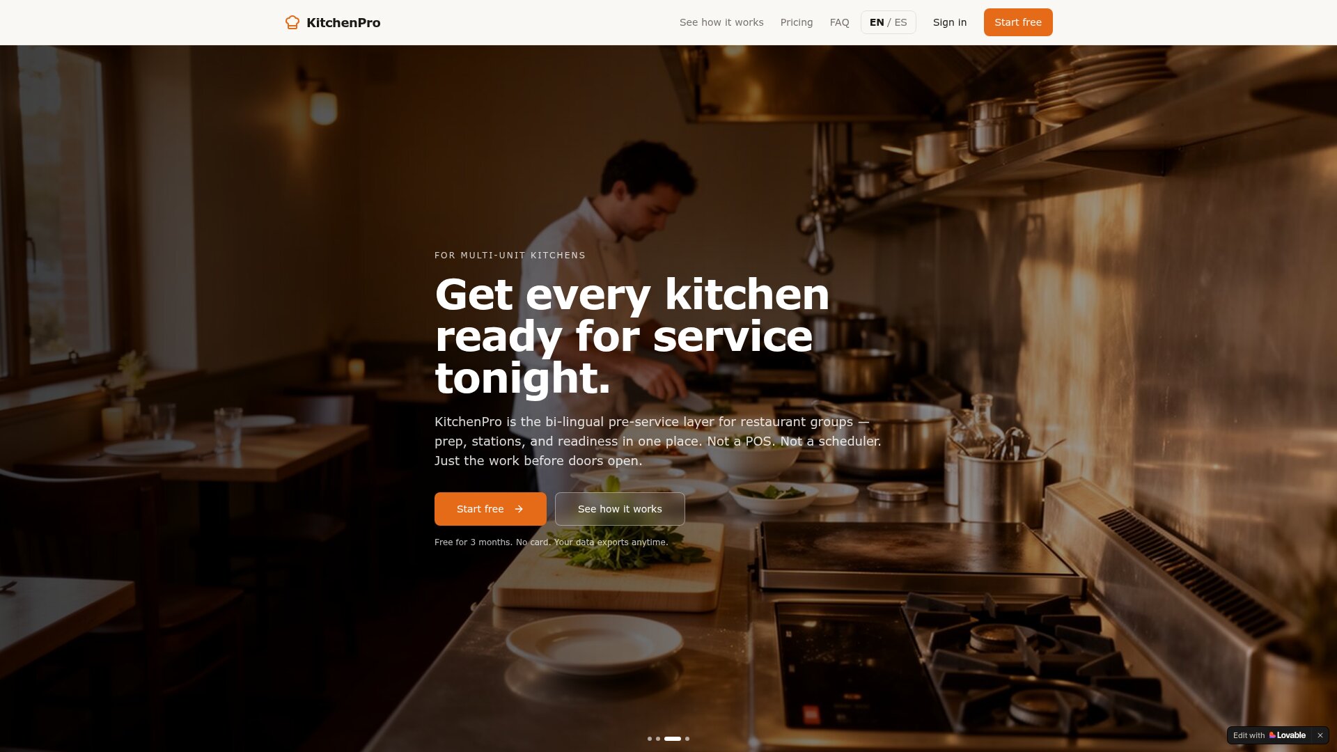 KitchenPro — Restaurant prep ops — Atrendia Labs v1 screenshot